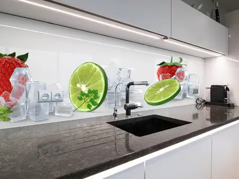 Panel szklany limonki truskawki