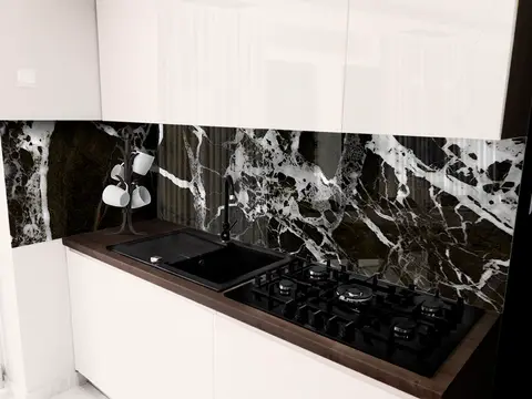 Panel szklany kuchnia marmur