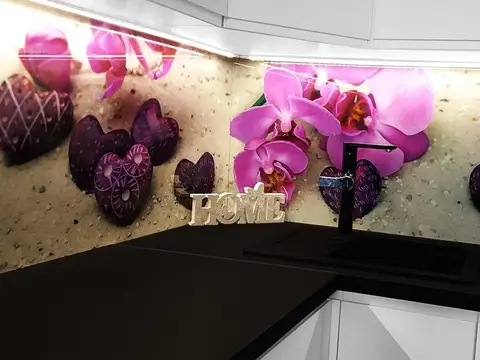 Panel szklany orchidee serca